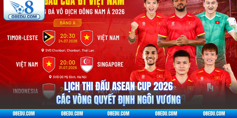 Lịch thi đấu ASEAN Cup 2026 các vòng quyết định ngôi vương