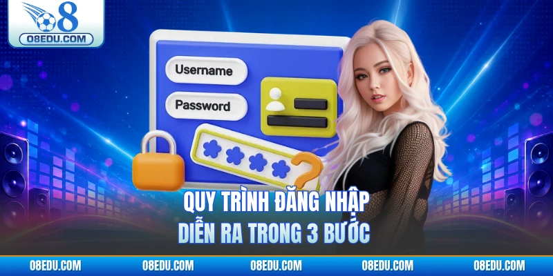 Quy trình đăng nhập diễn ra trong 3 bước